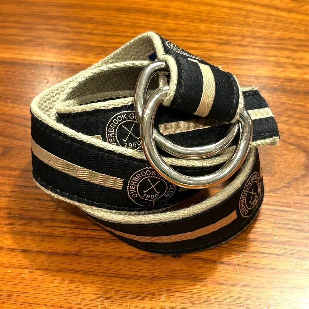 Canvas Black & Tan Ring Belt Size 26